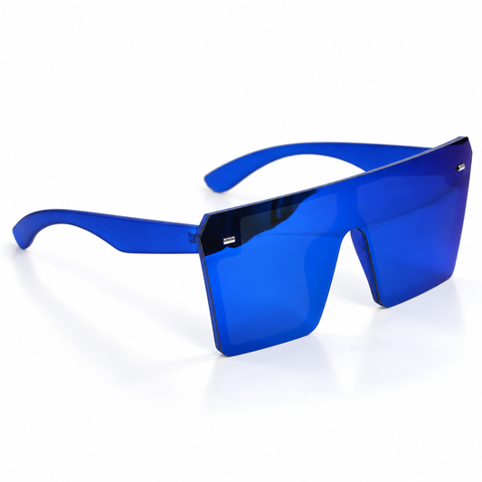 Lentes futuristas shield azul marino.