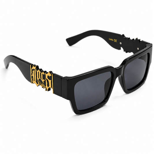 Lentes de Sol Cuadrados Urbanos con Detalle Dorado UV400
