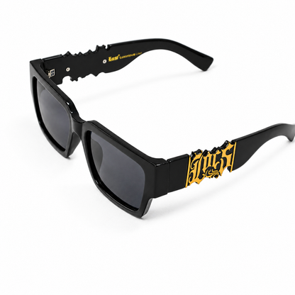 Lentes de Sol Cuadrados Urbanos con Detalle Dorado UV400