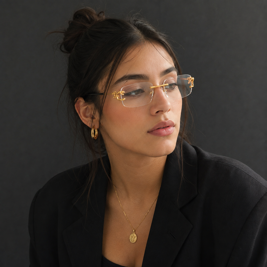 Lentes Dorados Con estilo leopardo Catier