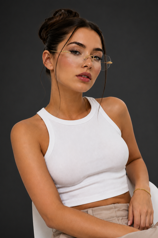 Lentes rimless octagon.