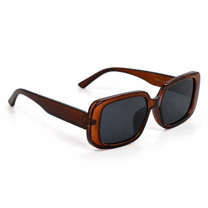 Lentes rectangulares ambar transparente.