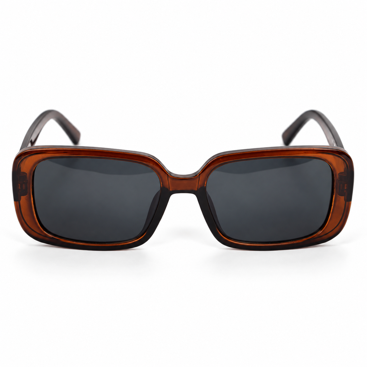 Lentes rectangulares ambar transparente.