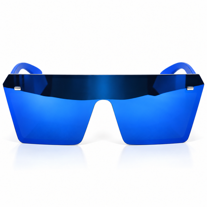 Lentes futuristas shield azul marino.