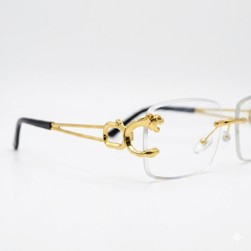 Lentes Dorados Con estilo leopardo Catier