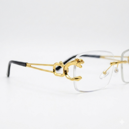 Lentes Dorados Con estilo leopardo Catier