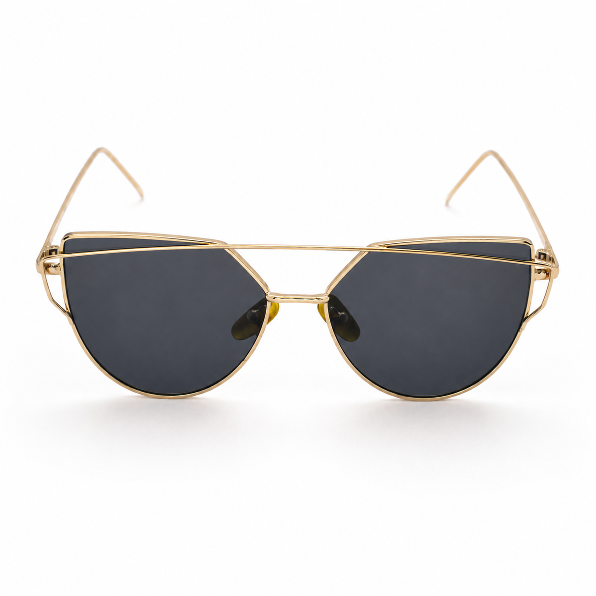 Lentes de Sol Cat Eye Dorados con Mica Negra – Estilo Elegante y Moderno