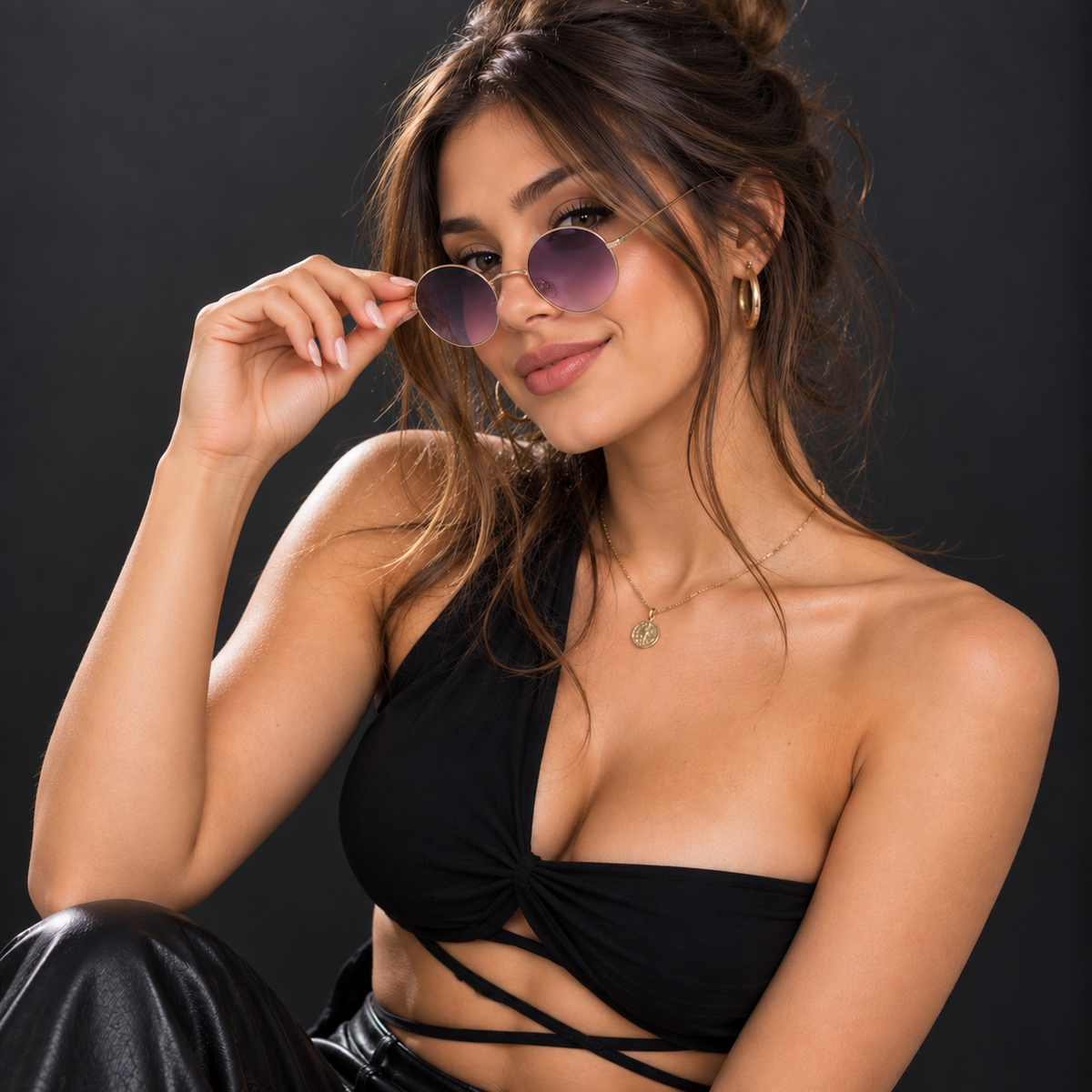 Lentes redondos negro