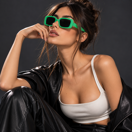Lente rectangulares verde